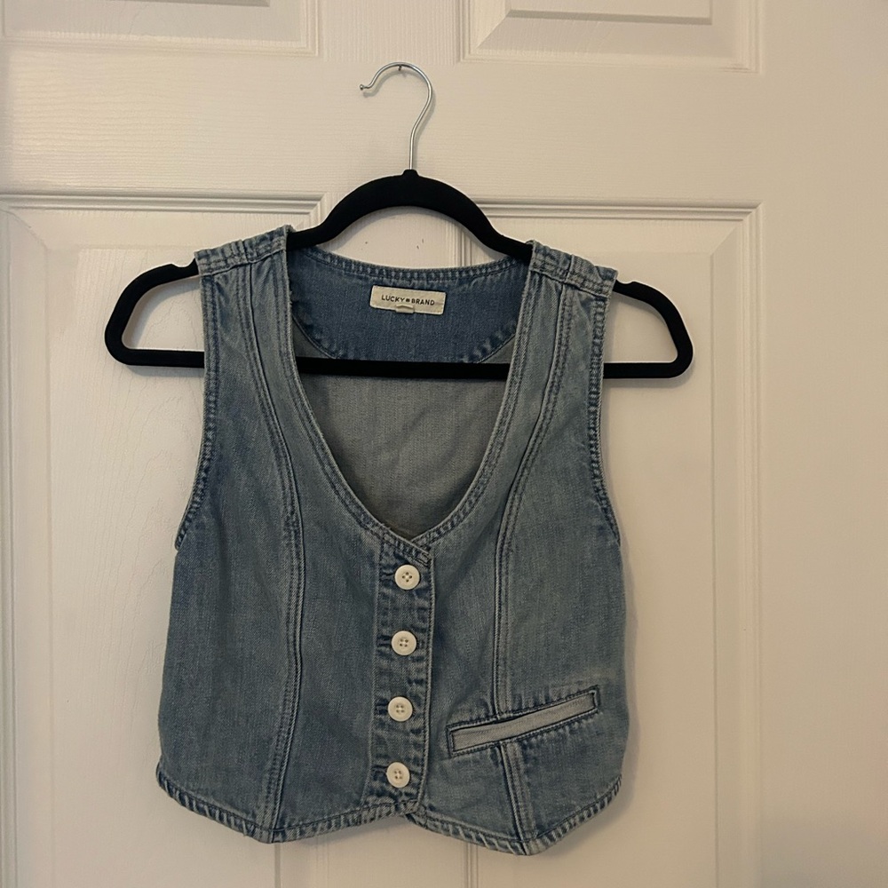 Lucky Brand Light Blue Denim Vest